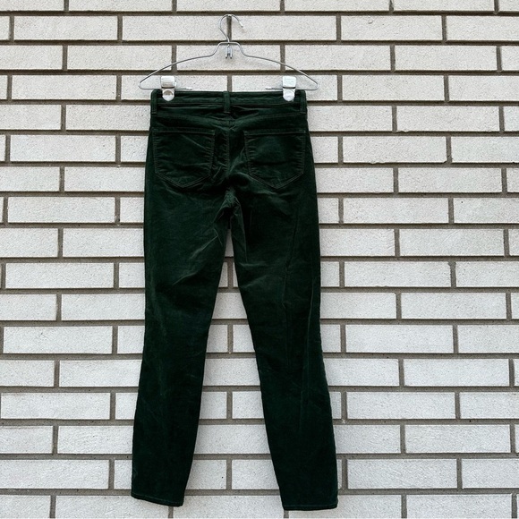 L’AGENCE Margot High Rise Velvet Skinny Jeans Moss Green Size 25 Holiday Winter - Picture 8 of 10
